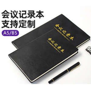 商务会议记录本b5仿皮办公会议本单位工作笔记本本子a5记事本